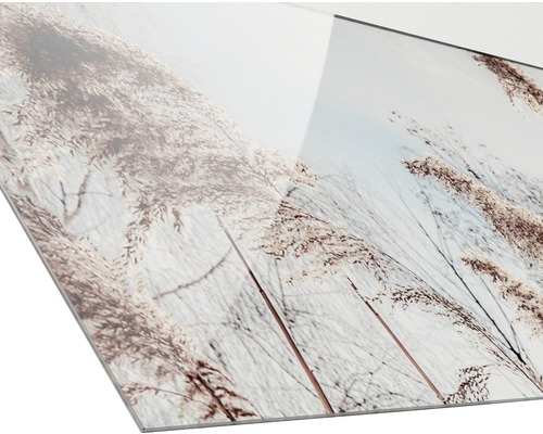 Close-up van een acrylglasplaat met grassen