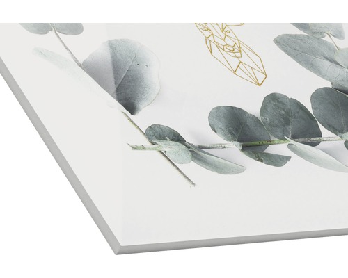 Decoratieve afbeelding met eucalyptus en geometrisch hertenmotief