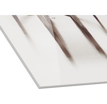 Close-up van een hardschuimplaat met fotoprint
