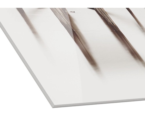 Close-up van een hardschuimplaat met fotoprint