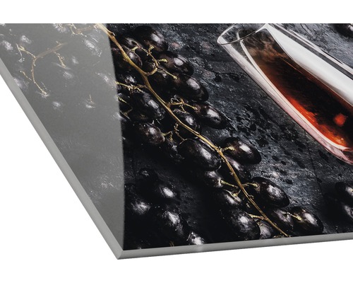 Acrylglas foto met het motief druiven en wijnglas
