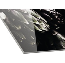Close-up van een wandbekleding met plantmotief