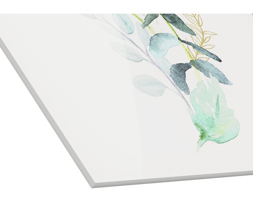 Decoratieve afbeelding met plantmotieven op draagplaat