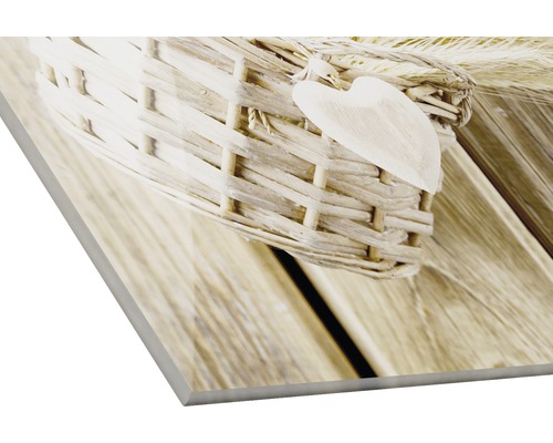 Decoratieve plaat met korf- en hartmotief