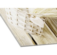 Decoratieve plaat met mand- en houtmotief
