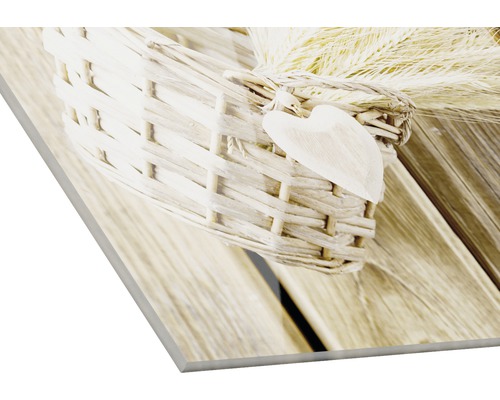 Decoratieve plaat met mand- en houtmotief