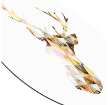 Decoratief element met hertenkop en geometrische patronen