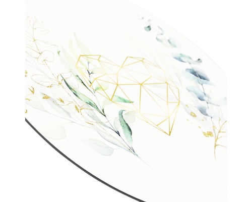 Decoratieve plaat met planten en hartmotief