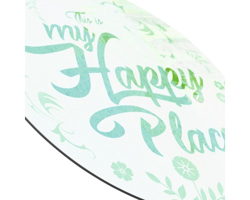 Decoratieve plaat met de tekst ''This is my happy place''.