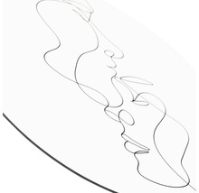 Decoratief element met twee abstracte gezichten als lijntekening