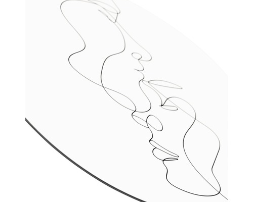 Decoratief element met twee abstracte gezichten als lijntekening