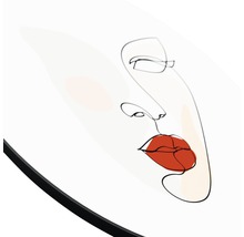 Decoratieve muurafbeelding met vrouwengezicht in minimalistische stijl
