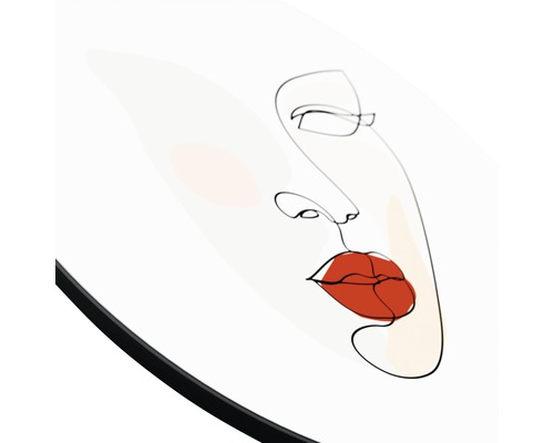 Decoratieve muurafbeelding met vrouwengezicht in minimalistische stijl