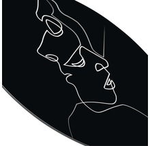 Decoratieve wanddecoratie met minimalistische afbeelding van twee gezichten