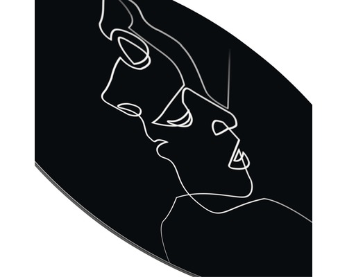 Decoratieve wanddecoratie met minimalistische afbeelding van twee gezichten