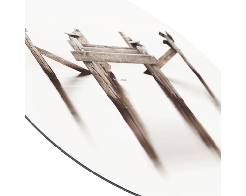 Detail van een tafelblad met een afbeelding van houten structuren