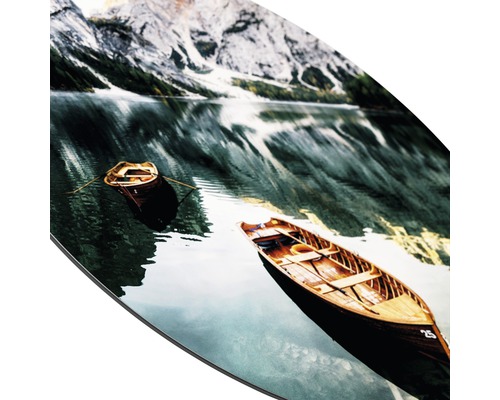 Decoratie met bergmeer en boten