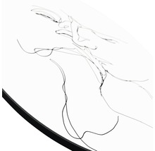 Detailweergave van een tafelblad met abstracte lijnen.