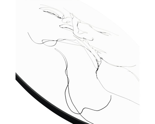 Detailweergave van een tafelblad met abstracte lijnen.