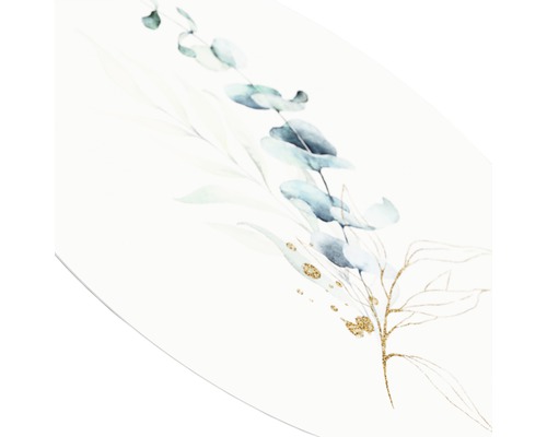 Illustratie van eucalyptus en gouden accenten