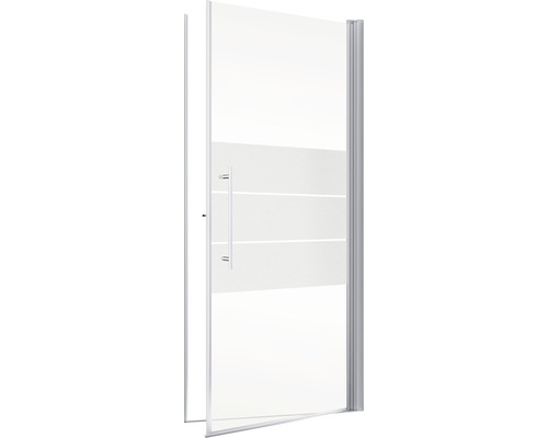 Openstaande glazen douchedeur met handgreep