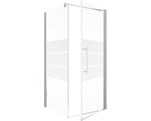 Hoekdouche met glazen wand en deur