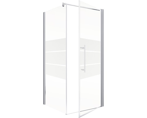 Douchehoek met draaideur van glas en metaal