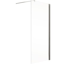 Douchescherm van glas met metalen elementen