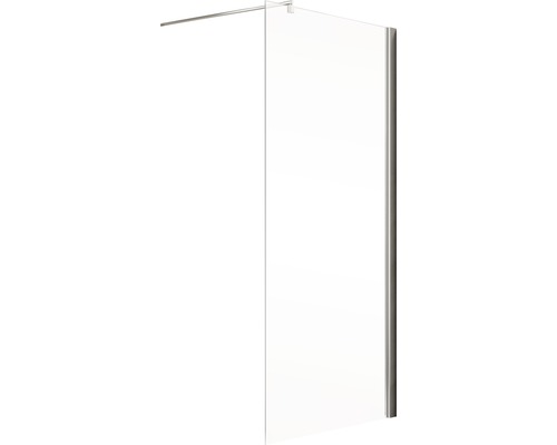 Douchescherm van glas met metalen elementen