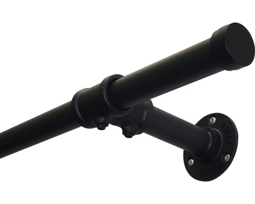 Zwarte buismeubel wandbeugel met flens