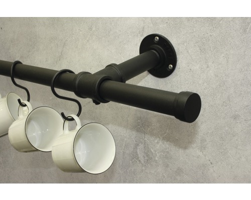 Zwart pijpframe met haken voor het ophangen van mokken