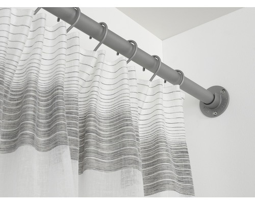 Douchegordijnstang met douchegordijn en ringen