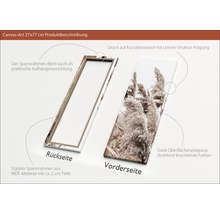 Canvas schilderij 27x77 cm, achterkant en voorkant met grassenmotief