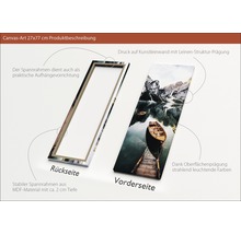 Productbeschrijving canvas schilderij 27x77 centimeter met houten frame en landschapsmotief