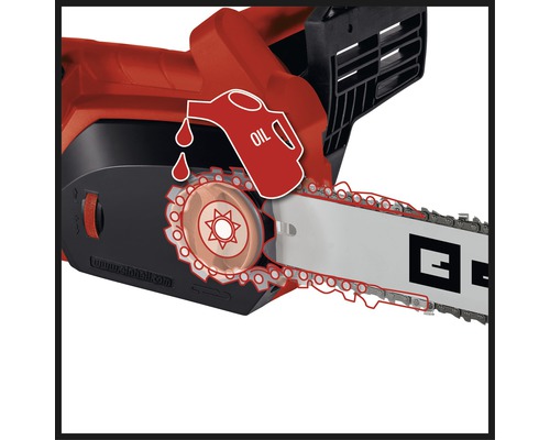 Kettingzaag met oliekansymbool voor automatische kettingsmering