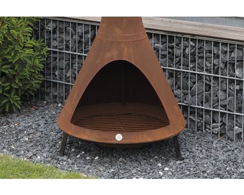 Metalen tuinhaard met grillfunctie voor buiten