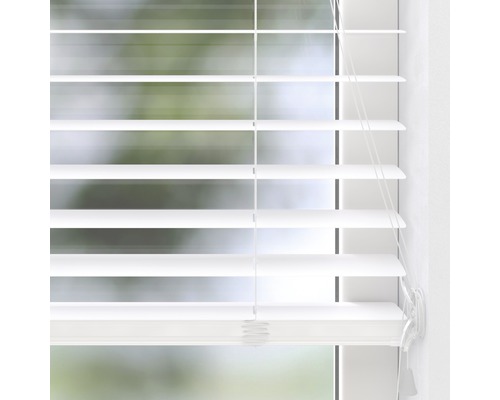 Witte jaloezie voor een raam voor lichtregeling en privacy