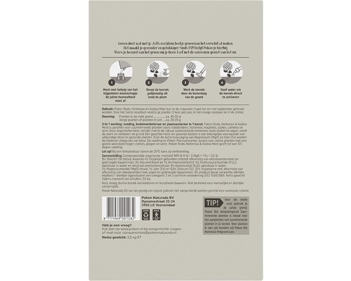 Instructies en informatie over Pokon Rodo, Hortensia en Azalea Mest