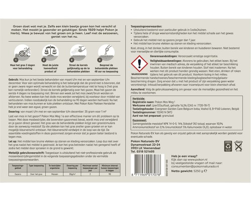 Informatie en instructies voor het gebruik van Pokon Mos Weg!