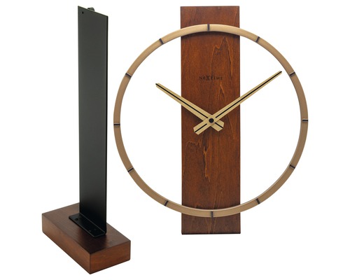 Nextime houten wandklok met ronde wijzerplaat