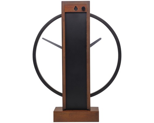 Decoratieve tafelklok met houten voet en schoolbord