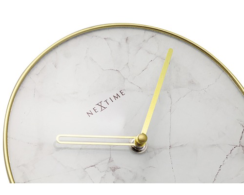 Nextime Logo wandklok met marmerlook en gouden wijzers