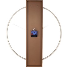 Achterkant van een wandklok met een cirkelvormig ontwerp