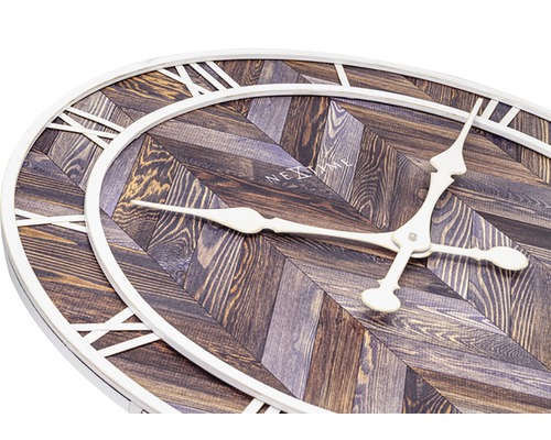 Nextime wandklok met houtlook en Romeinse cijfers