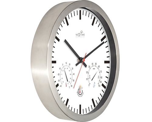 Wandklok met geïntegreerde thermometer en hygrometer