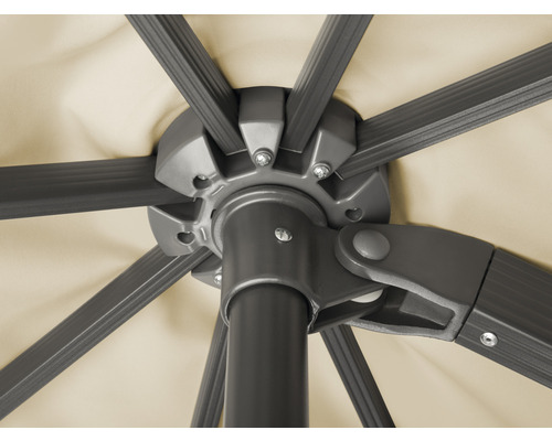 Detailopname van het mechanisme van een parasol