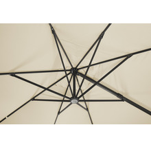 Detailopname binnenkant van een tuinzonne parasol met stutten