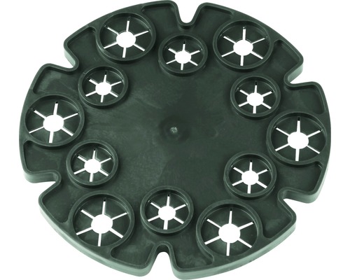 Rond opbergbakje met twaalf uitsparingen voor organisatie