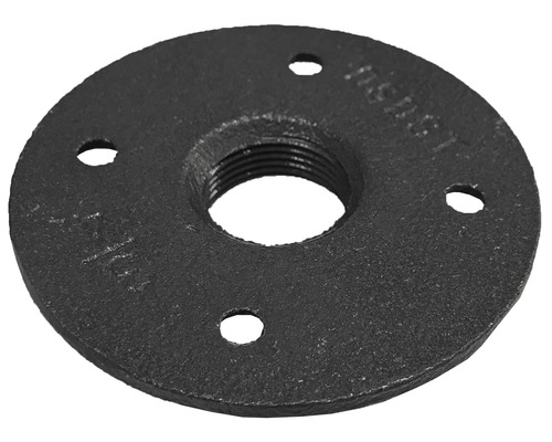 Zwart smeedijzeren pijpflens met vier gaten