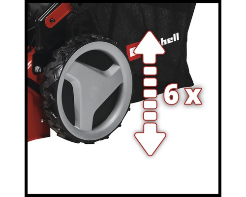 Zes hoogteverstellingen op de gazonbeluchter